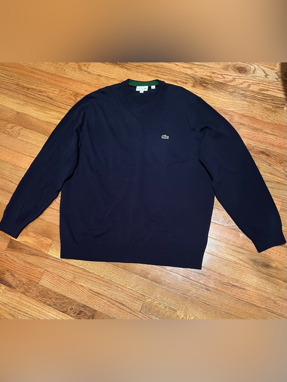 Lacoste Men's Crewneck Sweater - Navy with Green Logo